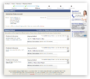 03 checkout process shipping3 Layout Major Sections