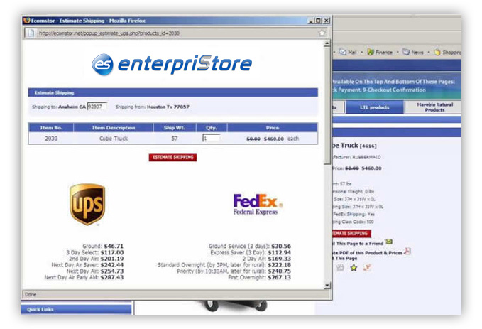 Duel Quotes On enterpriStore Product Estimate Freight