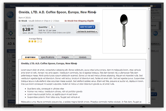 Products Results Pages QuickView and Quickview Popup Products Results Pages