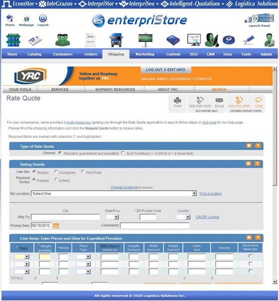 Yellow Freight LTL Shipping enterpriStore Quotation2 Yellow Freight Shipping