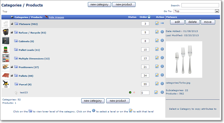 Categories Setup category catalog structure layout Categories Setup