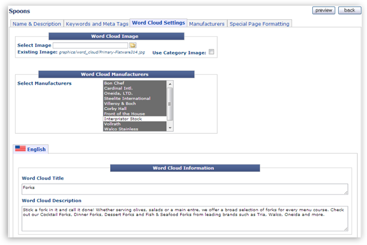 Categories Setup category tab03 Categories Setup
