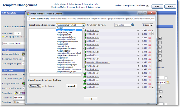 image sample directories1 Template Configuration