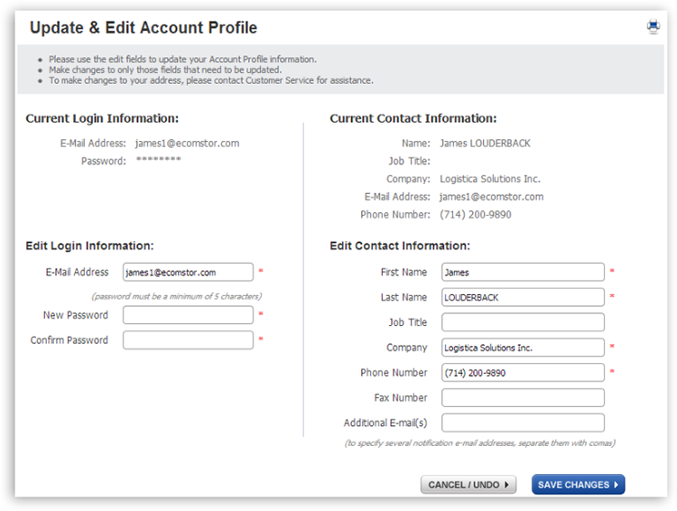 Account Management mya update profile Account Management