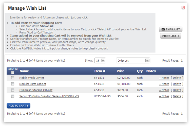 Manage Wish Lists mya wish list Manage Wish Lists