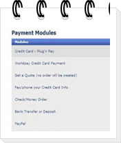 payment modules Special Features