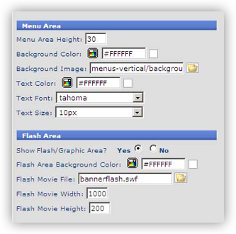 template 05 menu flash Site Template Config
