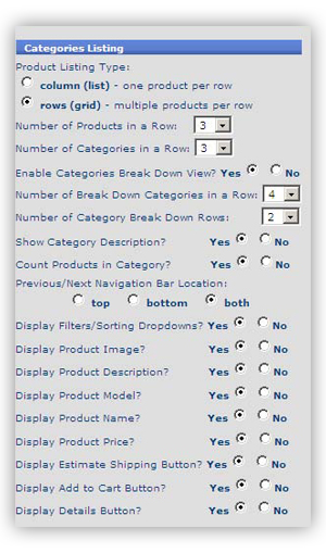 template 11 category listing1 Template Configuration