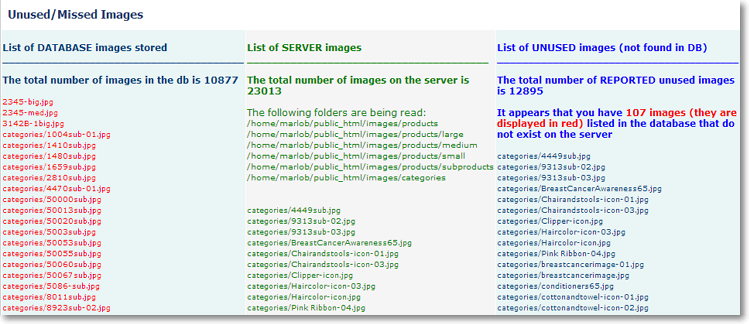 unused missing images Category / Products Tools
