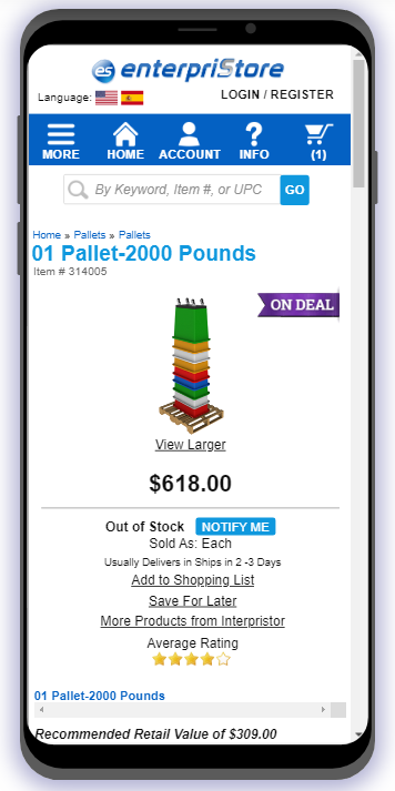 4 Mobile Products Page