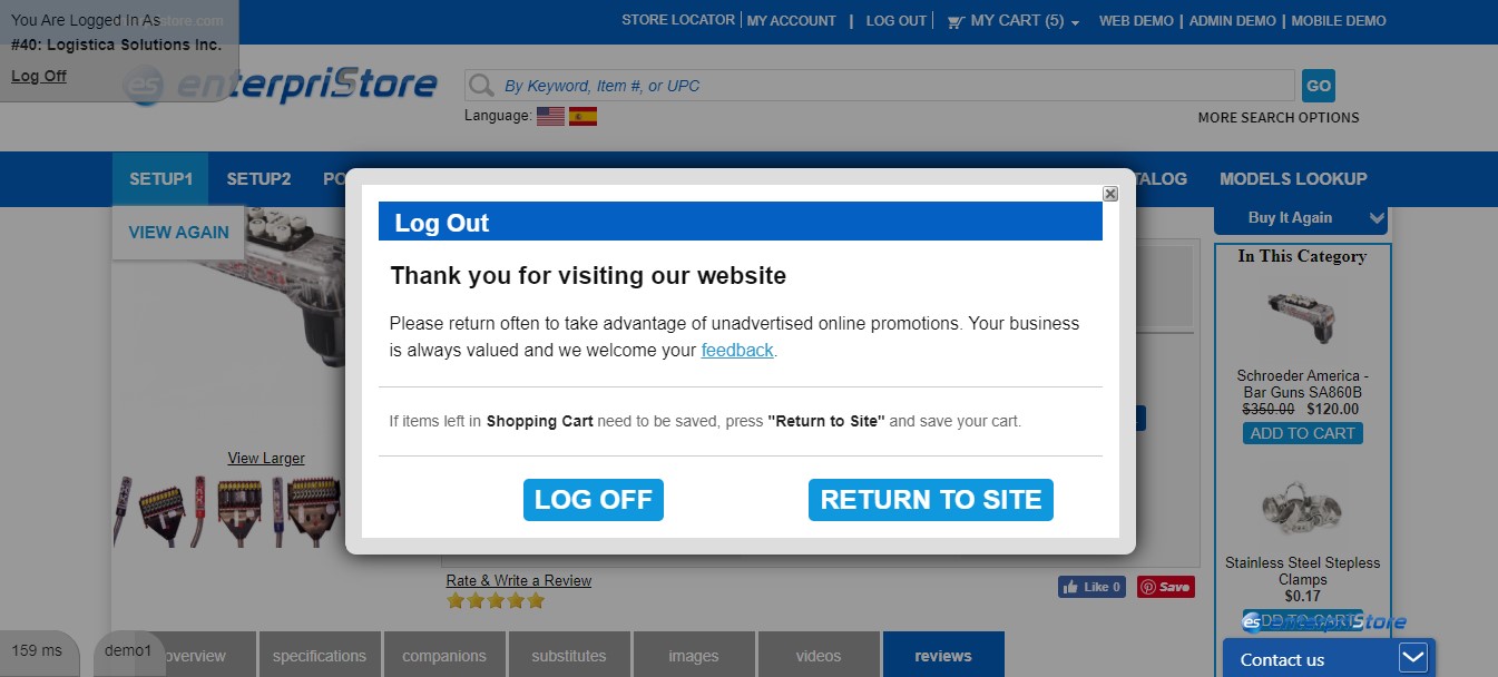 Logout Screen Allow Customer to Save Cart Before Logging Out1 Login