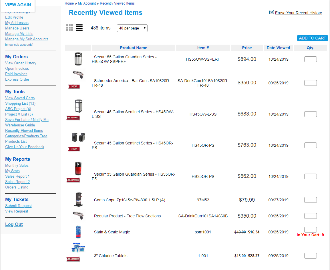 products recent history1 Recently Viewed History