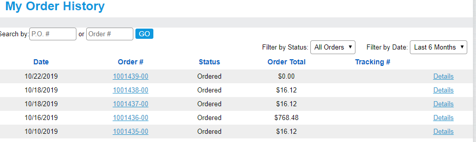 my order history Infor SX. e ERP Ecommerce