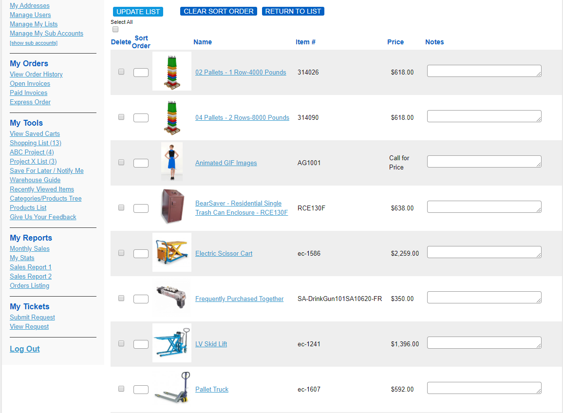 save carts shopping cart page Manage Saved Carts