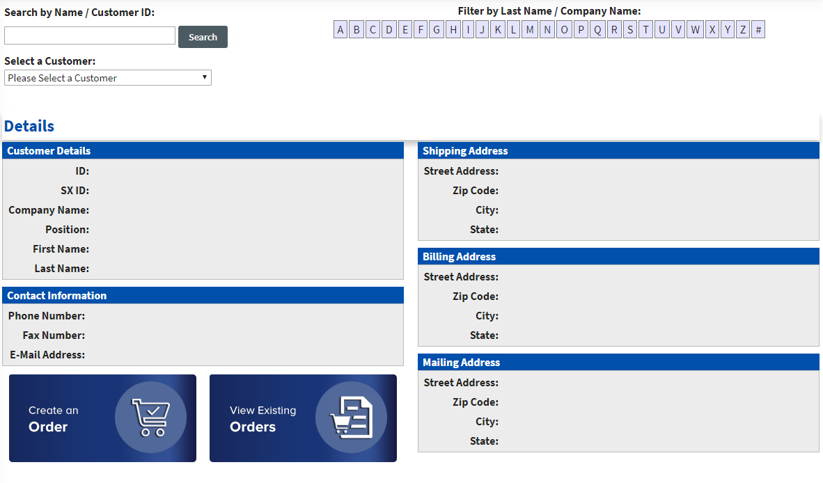 Select a Customer Admin Menus Layout CSR