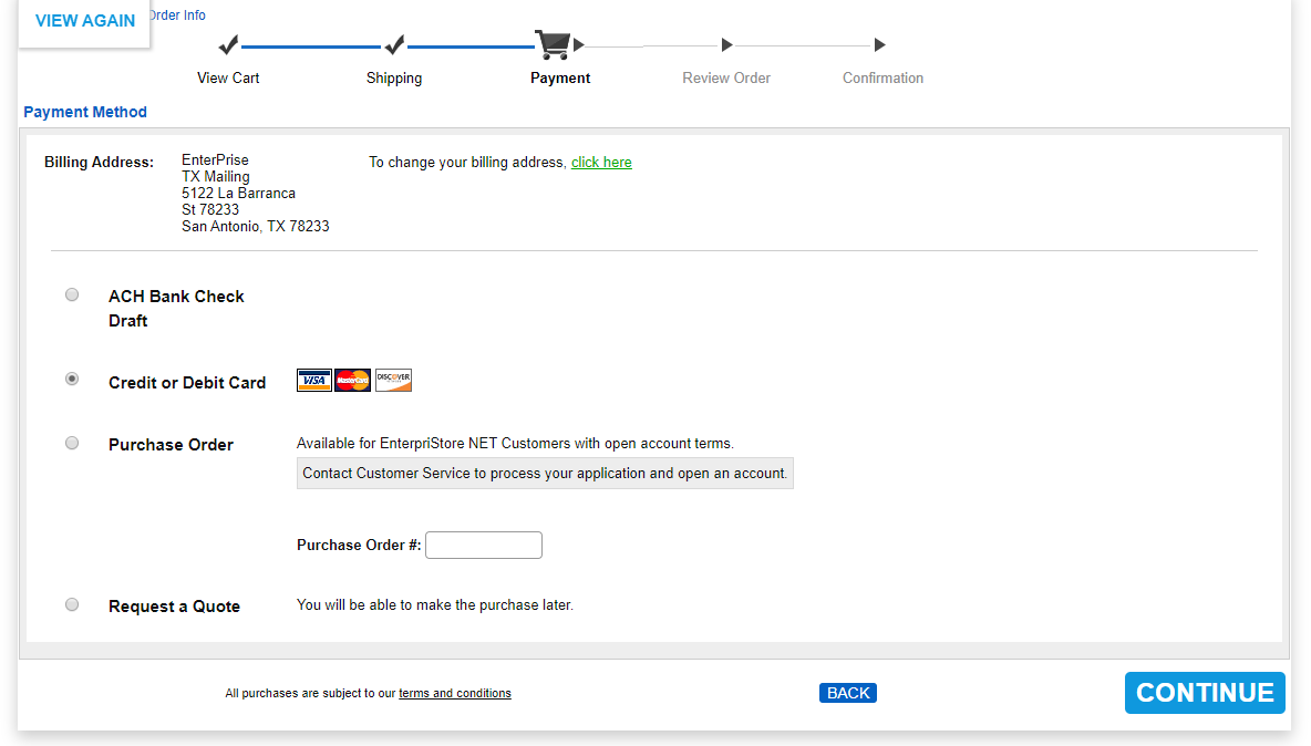Shipping From Multiple Locations Payment Page Checkout Process
