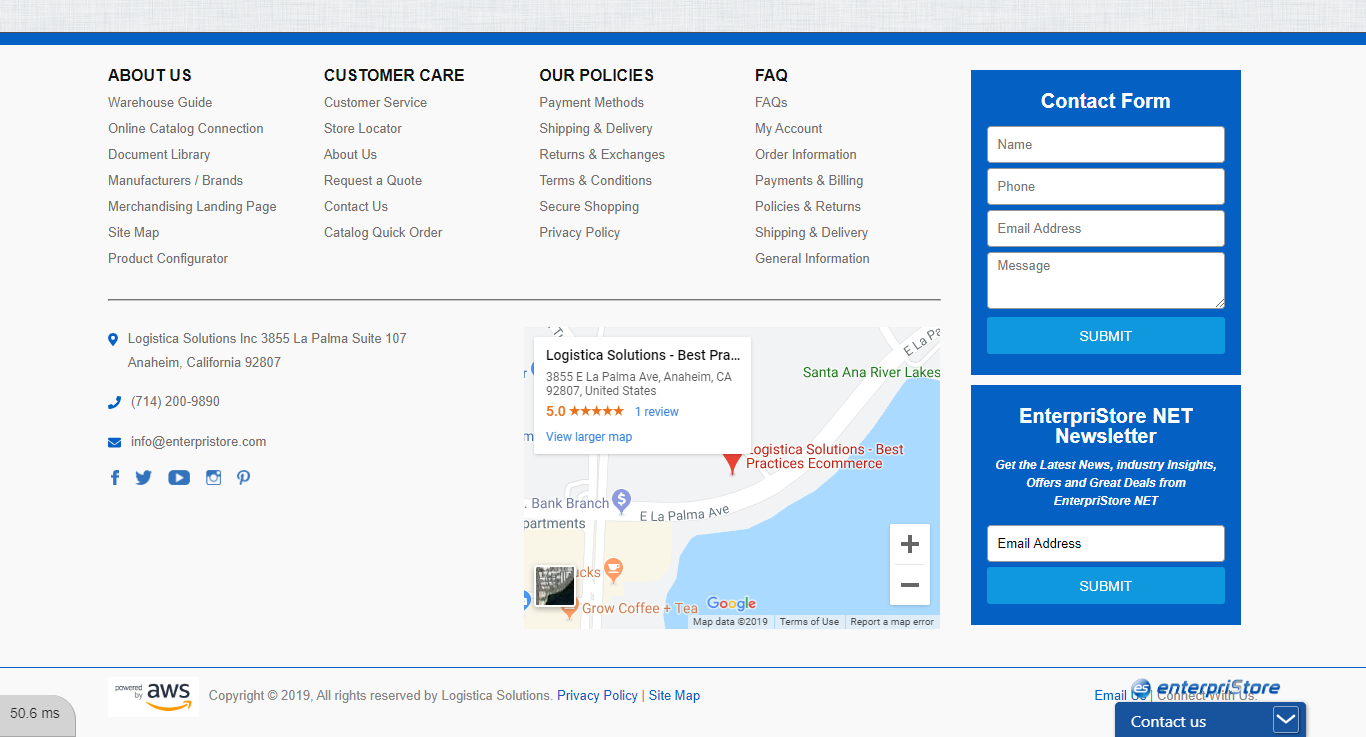 footer area Footer Page