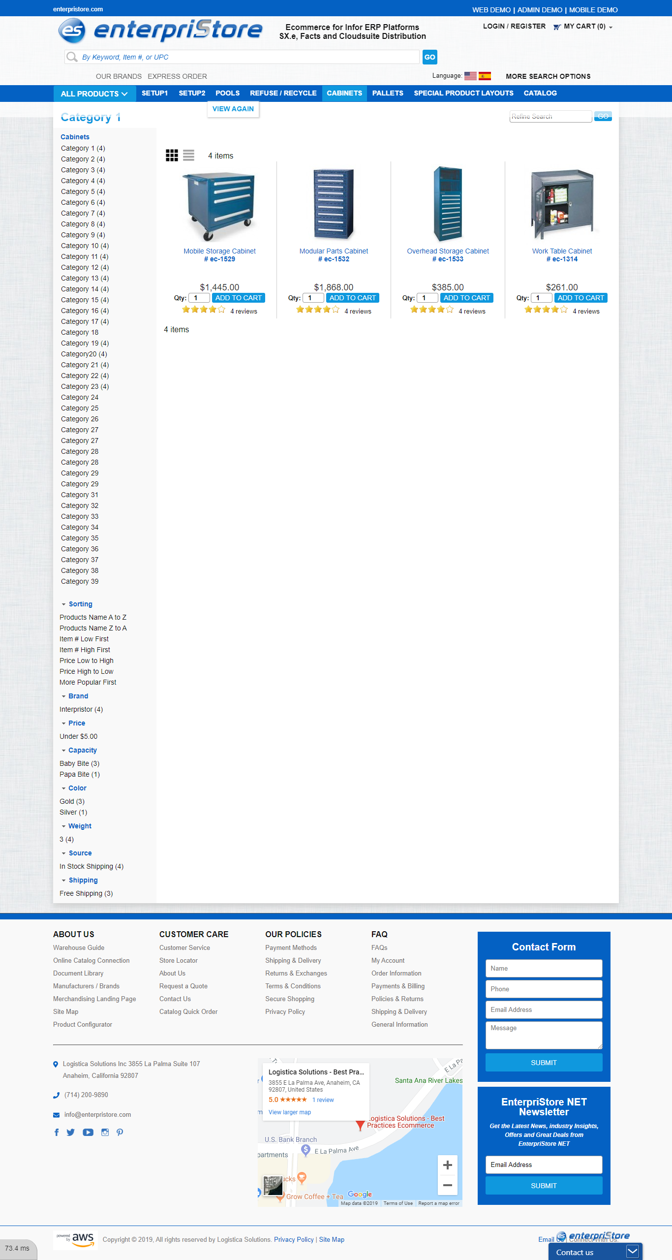 Category Page Layout Major Sections