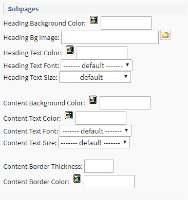 template 13 sub pages Site Template Config