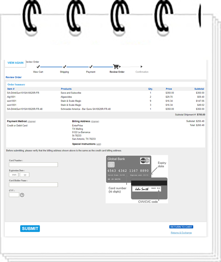 Checkout Process Website Features