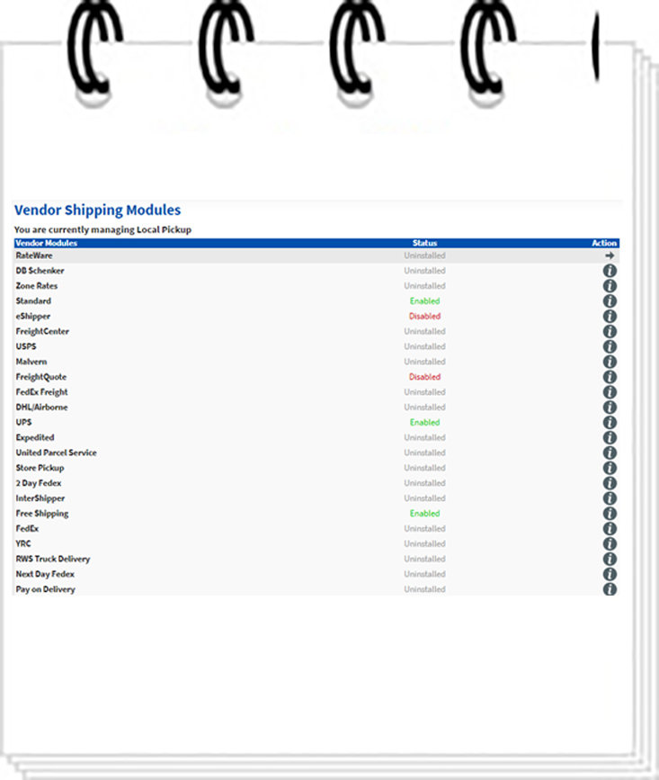 vendors shipping listing mini Admin Features